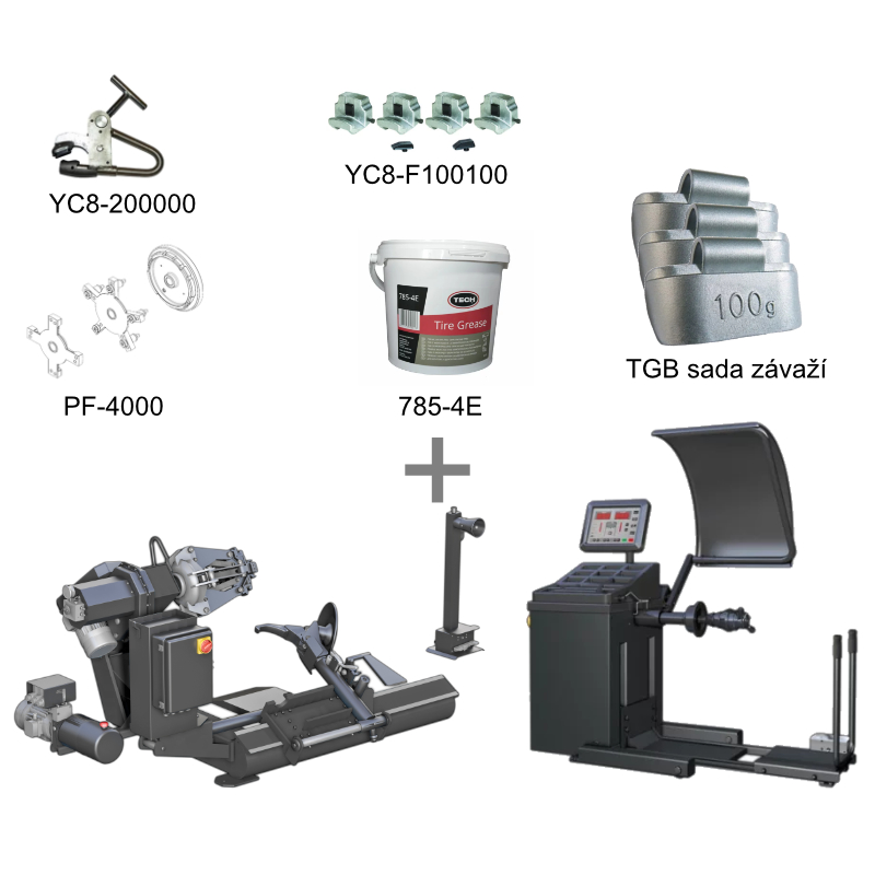 TTC26 + CTB 200 set nákladní zouvačky, vyvažovačky a příslušenství